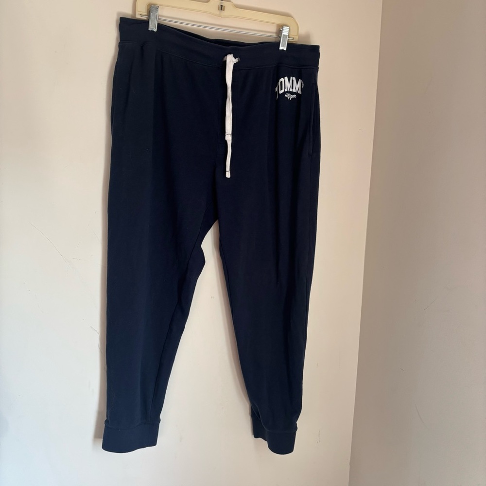 Tommy Hilfiger Navy Blue Jogger Sweatpants with White Drawstring
